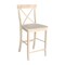 International Concepts X-Back Stool, 24" Seat Height, Unfinished S-6132 - alternate 6